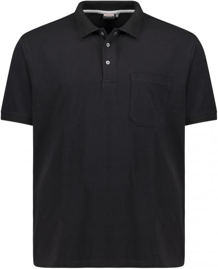 Adamo Klaas Regular fit Polo Shirt with Pocket Black - Polo-Shirts für Herren in großen Größen - Polo-Shirts für Herren in großen Größen