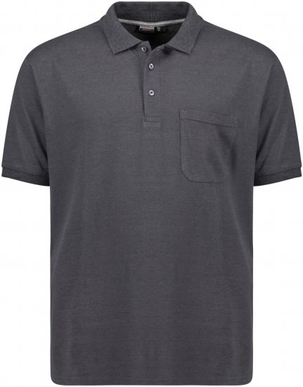 Adamo Klaas Regular fit Polo Shirt with Pocket Charcoal - Polo-shirts für herren - Polo-Shirts für Herren in großen Größen