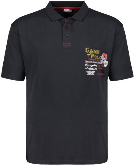 Adamo Perth Printed Polo Shirt Black - Polo-shirts für herren - Polo-Shirts für Herren in großen Größen