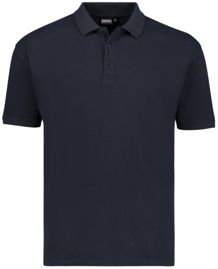 Adamo Stephan Waffelpique Poloshirt Navy - Polo-shirts für herren - Polo-Shirts für Herren in großen Größen