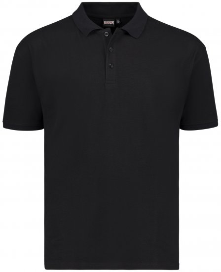 Adamo Stephan Waffelpique Poloshirt Black - Polo-shirts für herren - Polo-Shirts für Herren in großen Größen