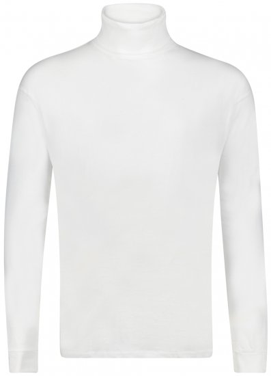Adamo Fabio Comfort fit Turtleneck Long sleeve T-shirt White - Herren-T-Shirts - Herren-T-Shirts in großen Größen