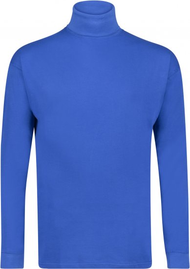 Adamo Fabio Comfort fit Turtleneck Long sleeve T-shirt Royal blue - Herren-T-Shirts - Herren-T-Shirts in großen Größen