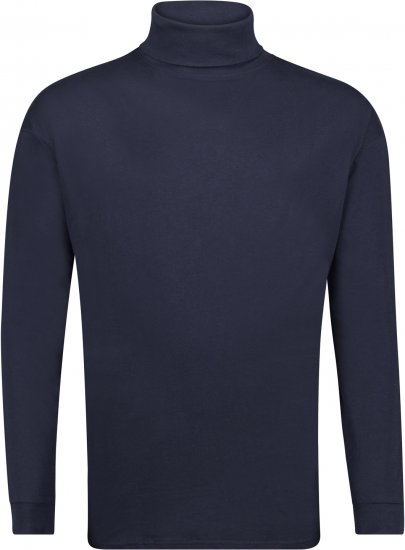Adamo Fabio Comfort fit Turtleneck Long sleeve T-shirt Navy - Herren-T-Shirts - Herren-T-Shirts in großen Größen