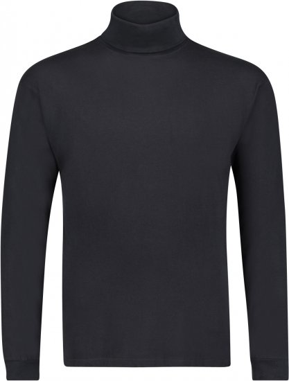 Adamo Fabio Comfort fit Turtleneck Long sleeve T-shirt Black - Herren-T-Shirts in großen Größen - Herren-T-Shirts in großen Größen