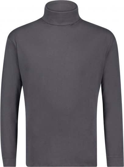 Adamo Fabio Comfort fit Turtleneck Long sleeve T-shirt Charcoal - Herren-T-Shirts in großen Größen - Herren-T-Shirts in großen Größen