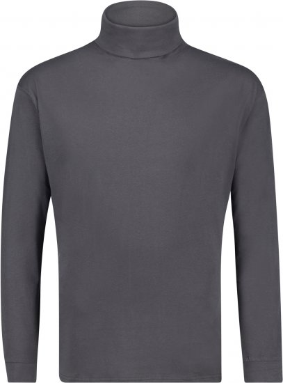 Adamo Fabio Comfort fit Turtleneck Long sleeve T-shirt Charcoal - Herren-T-Shirts - Herren-T-Shirts in großen Größen