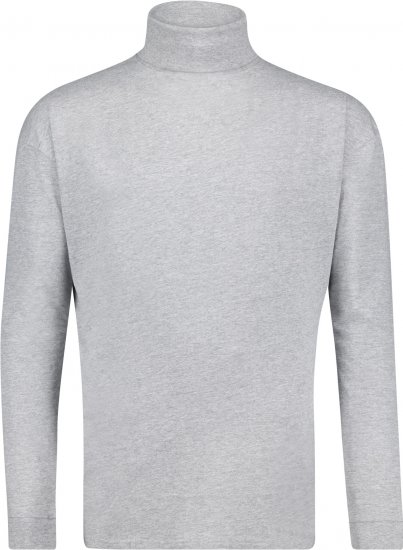 Adamo Fabio Comfort fit Turtleneck Long sleeve T-shirt Grey - Herren-T-Shirts - Herren-T-Shirts in großen Größen