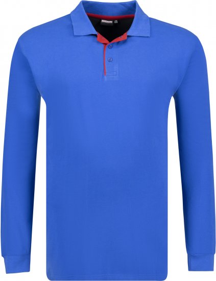 Adamo Peter Comfort fit Long sleeve Polo Blue - Polo-shirts für herren - Polo-Shirts für Herren in großen Größen