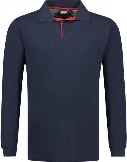 Adamo Peter Comfort fit Long sleeve Polo Navy - Polo-shirts für herren - Polo-Shirts für Herren in großen Größen