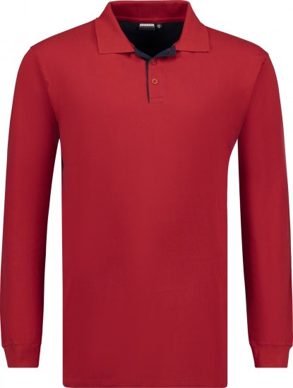 Adamo Peter Comfort fit Long sleeve Polo Red - Polo-shirts für herren - Polo-Shirts für Herren in großen Größen
