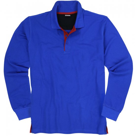 Adamo Peter Comfort fit Long sleeve Polo Blue - Polo-shirts für herren - Polo-Shirts für Herren in großen Größen