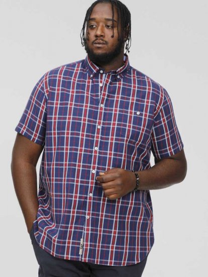 D555 ROYSTON S/S Shirt Navy - Herrenhemden - Herrenhemden in großen Größen