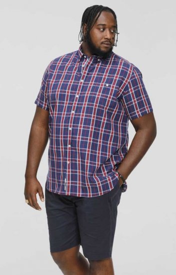 D555 ROYSTON S/S Shirt Navy - Herrenhemden - Herrenhemden in großen Größen