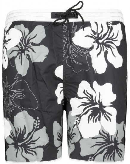 Adamo Elmar Printed Swimshorts Black - Herrenunterwäsche & bademode - Herrenunterwäsche & Bademode in großen Größen