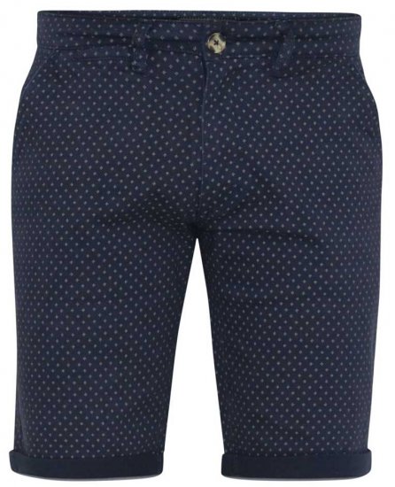 D555 DUDLEY AO Printed Stretch Chino Shorts Navy - Herrenshorts - Herrenshorts in großen Größen