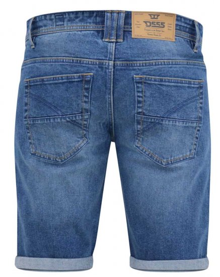 D555 JONES Stretch Denim Shorts Blue Stonewash - Herrenshorts - Herrenshorts in großen Größen