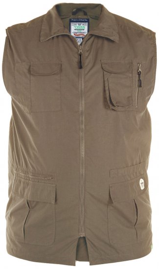 D555 Enzo Multi Pocket Waistcoat Brown - Herrenkleidung in großen Größen - Herrenkleidung in großen Größen