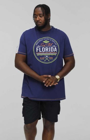 D555 CADMAN Florida Surf Club Printed Crew Neck T-Shirt - Herren-T-Shirts - Herren-T-Shirts in großen Größen