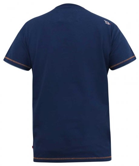 D555 COLIN Born To Rock Printed Crew Neck T-Shirt French Navy - Herren-T-Shirts - Herren-T-Shirts in großen Größen
