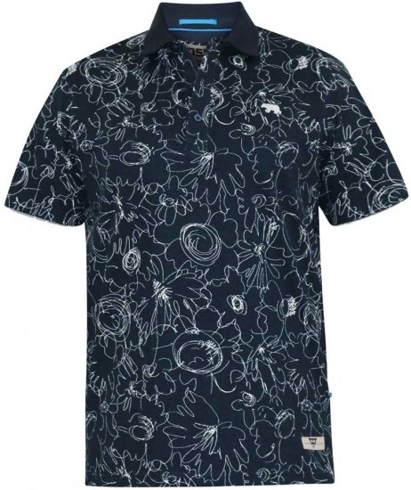 D555 ROLAND Printed Polo Shirt Navy - Polo-shirts für herren - Polo-Shirts für Herren in großen Größen