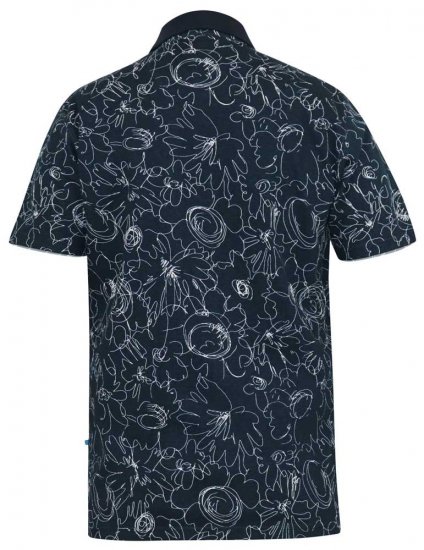 D555 ROLAND Printed Polo Shirt Navy - Polo-shirts für herren - Polo-Shirts für Herren in großen Größen