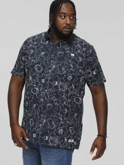 D555 ROLAND Printed Polo Shirt Navy - Polo-shirts für herren - Polo-Shirts für Herren in großen Größen