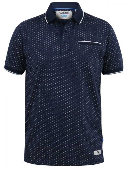 D555 DARWIN AO Printed Polo Shirt Navy - Polo-shirts für herren - Polo-Shirts für Herren in großen Größen
