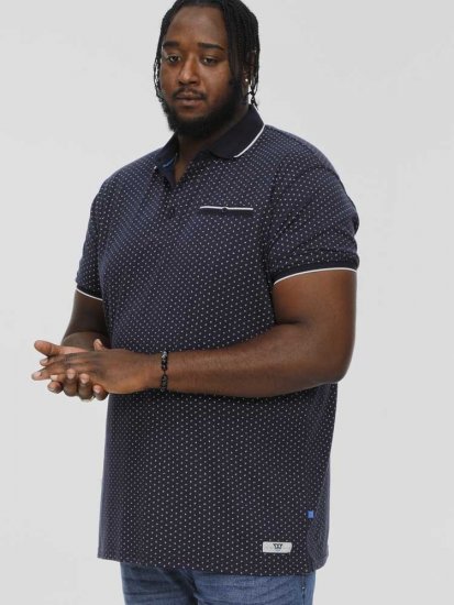D555 DARWIN AO Printed Polo Shirt Navy - Polo-shirts für herren - Polo-Shirts für Herren in großen Größen