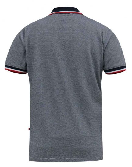 D555 BAYTON 2 Fine Stripe Jersey Polo Grey - Polo-shirts für herren - Polo-Shirts für Herren in großen Größen