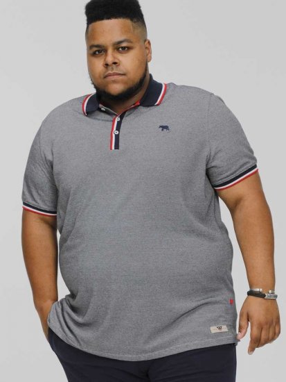 D555 BAYTON 2 Fine Stripe Jersey Polo Grey - Polo-shirts für herren - Polo-Shirts für Herren in großen Größen