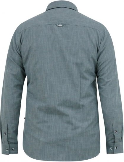 D555 RADCLIFFE Cross Hatch Soft Touch Slub Long Sleeve Shirt With Chest Patch Pocket Charcoal - Herrenhemden - Herrenhemden in großen Größen