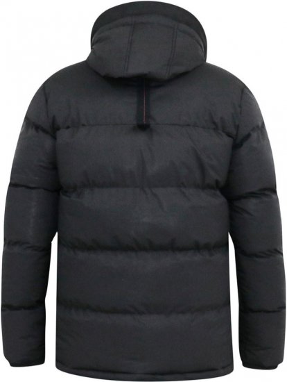 D555 DOMENIC Quilted Puffer Jacket With Half Micro Fleece Lining And Hood Black - Herren jacken - Herren Jacken in großen Größen
