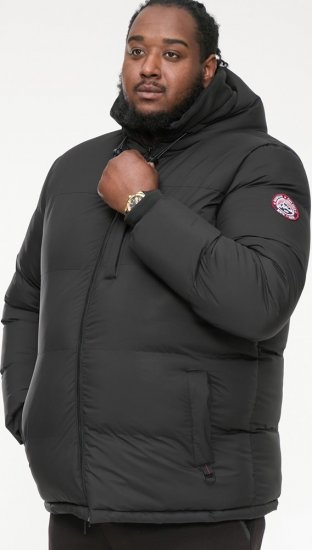 D555 DOMENIC Quilted Puffer Jacket With Half Micro Fleece Lining And Hood Black - Herren jacken - Herren Jacken in großen Größen