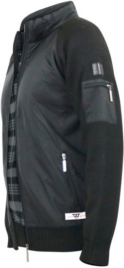 D555 MARSDEN Hybrid Knitted Jacket With Bonded Fleece Lining Black - Herren jacken - Herren Jacken in großen Größen