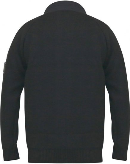 D555 MARSDEN Hybrid Knitted Jacket With Bonded Fleece Lining Black - Herren jacken - Herren Jacken in großen Größen