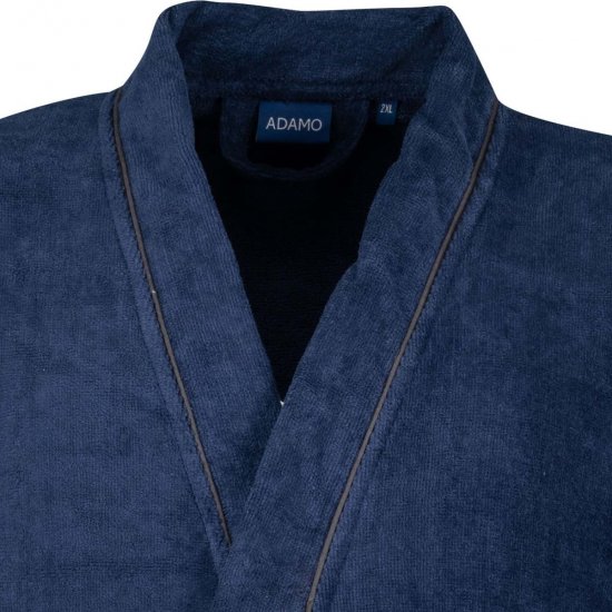 Adamo 149014 Velours-Bademantel Dunkelblau - Herrenunterwäsche & bademode - Herrenunterwäsche & Bademode in großen Größen