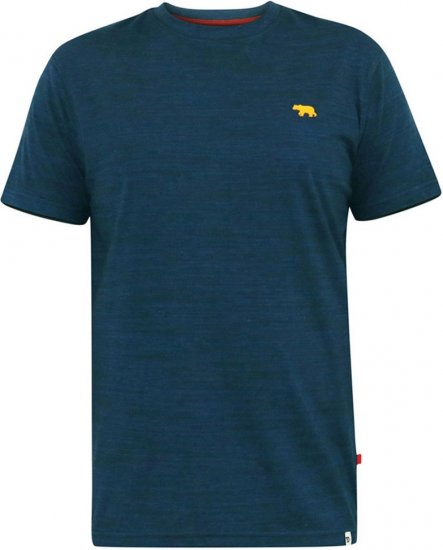 D555 ORSTON Reno Fabric Crew Neck T-Shirt With Chest Embroidery Blue Reno - Herren-T-Shirts - Herren-T-Shirts in großen Größen