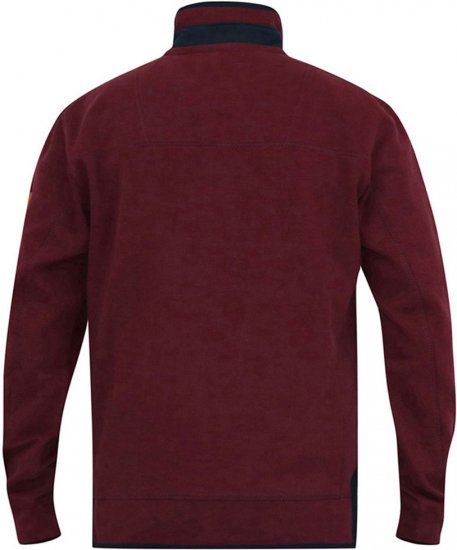 D555 HIRALDO Quarter Neck Pique Fleece Sweatshirt With Chest Embroidery Red - Herren-sweater und -hoodies - Herren-Sweater und -Hoodies in großen Größen