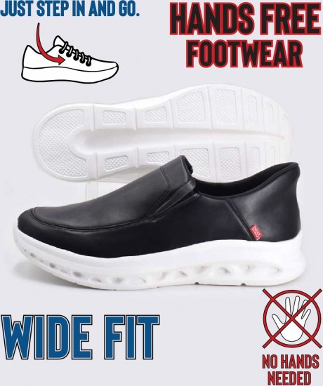 D555 Carlisle 2 Kingsize Hands Free Shoes Black - Herrenschuhe 40-52 - 