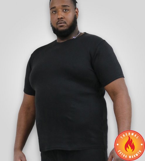 D555 Motherwell Thermal Short Sleeve T-Shirt Black - Herrenunterwäsche & bademode - Herrenunterwäsche & Bademode in großen Größen