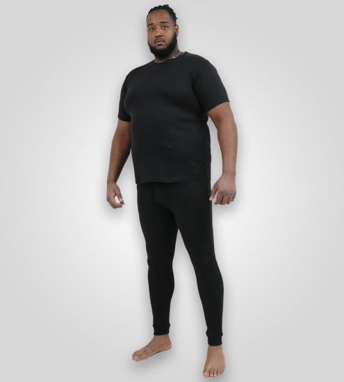 D555 Motherwell Thermal Short Sleeve T-Shirt Black - Herrenunterwäsche & bademode - Herrenunterwäsche & Bademode in großen Größen