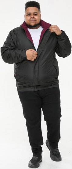 D555 Rudy Showerproof Fleece Lined Jacket With Packaway Hood - Black - Herren jacken - Herren Jacken in großen Größen