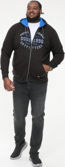 D555 LINGARD Full Zip Hoody With Original Chest Print Black - Herren-sweater und -hoodies - Herren-Sweater und -Hoodies in großen Größen