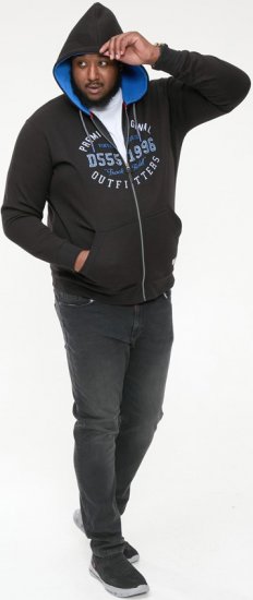 D555 LINGARD Full Zip Hoody With Original Chest Print Black - Herren-sweater und -hoodies - Herren-Sweater und -Hoodies in großen Größen