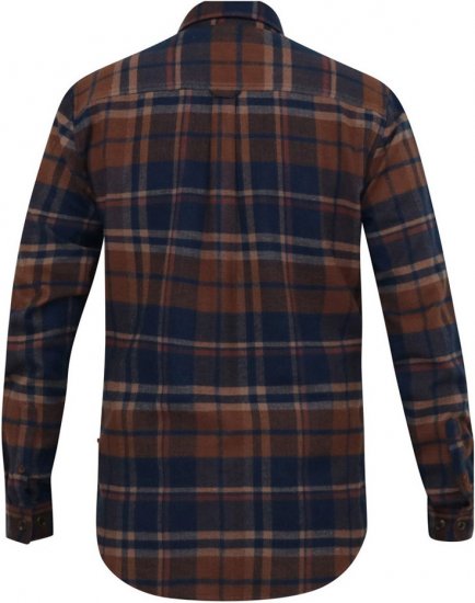 D555 SHERLOCK Check Overshirt With Two Patch Pockets & Button Down Collar Navy - Herrenhemden - Herrenhemden in großen Größen