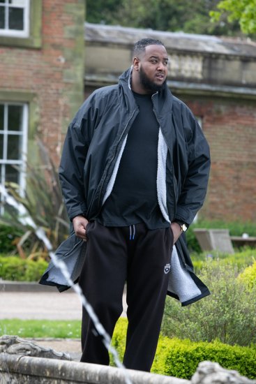 D555 Webber Wasserabweisende Jacke mit Sherpa-Futter Schwarz - Herren jacken - Herren Jacken in großen Größen
