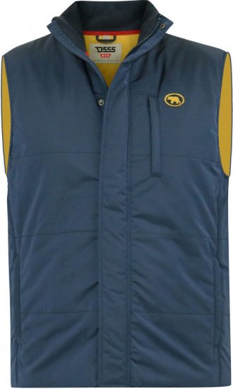 D555 FELIPE Zip Through Padded Gilet With Contrast Colour Lining And Rubber Badge Navy - Herren jacken - Herren Jacken in großen Größen