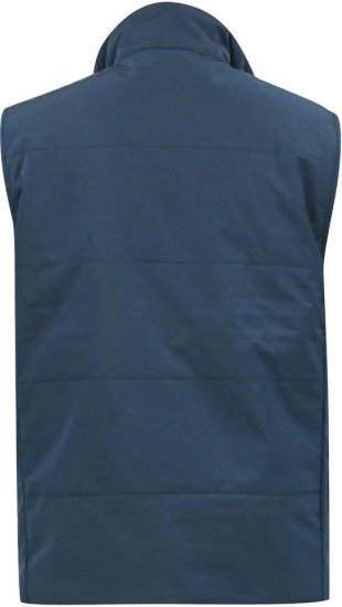 D555 FELIPE Zip Through Padded Gilet With Contrast Colour Lining And Rubber Badge Navy - Herren jacken - Herren Jacken in großen Größen