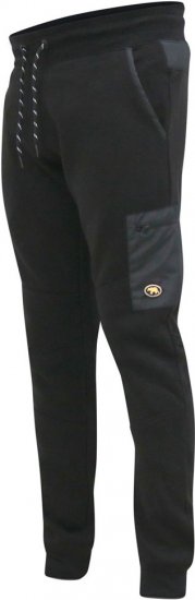 D555 COTGRAVE Couture Elasticated Waistband Jogger With Woven Fabric Trim Black - Jogginghosen für herren - Jogginghosen für Herren in großen Größen